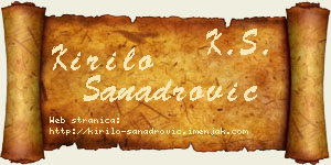 Kirilo Sanadrović vizit kartica